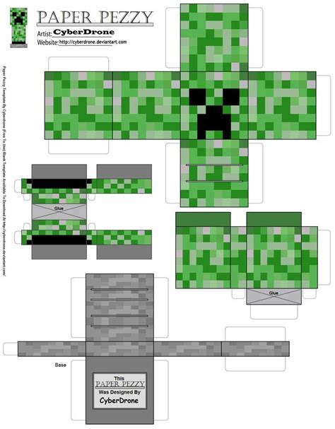 Minecraft Paper Art Paper Pezzy Creeper Minecraft By Cyberdrone