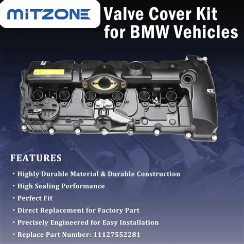 Mitzone N52 Engine Valve Cover Kit With Oil Cap And Pcv Hose Compatible