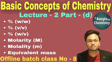 Basic Concepts Of Chemistry Class 11 Part D Lecture 2 W W