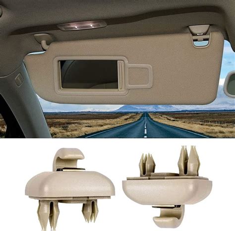 Amazon Beler Beige Auto Sunvisor Sun Visor Clip Hook Bracket For