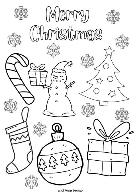 Buy Christmas Coloring Page Holidays Merry Christmas Digital