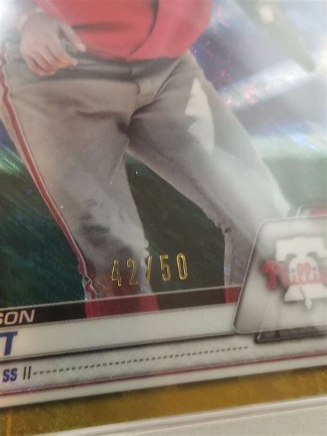 Bowman Gold Shimmer Refractor Bcp Bryson Stott Prospect