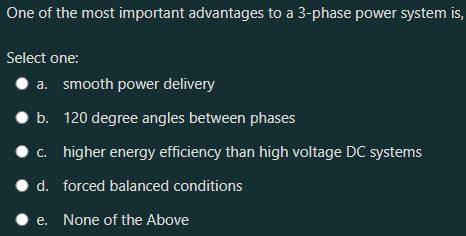 Solved One of the most important advantages to a 3-phase | Chegg.com