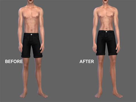 Classic Physique Body Preset Sims Men Clothing Sims Male Clothes