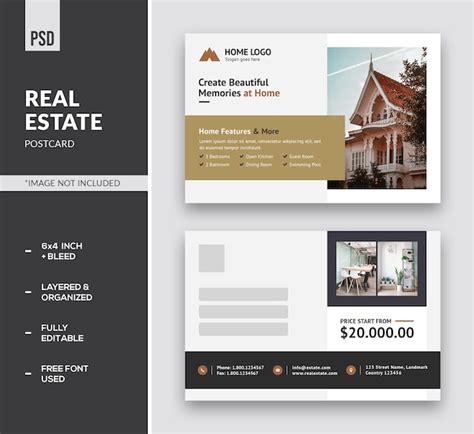 Premium PSD | Real Estate Postcard PSD Templates