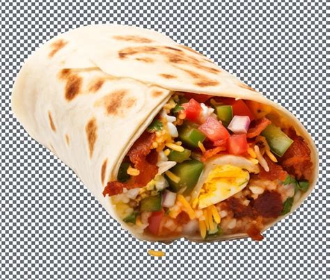 Premium PSD Yummy And Delicious Breakfast Burrito Isolated On