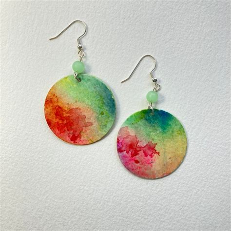 Watercolor Earrings Etsy