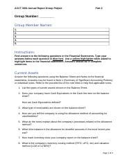 Analyzing Financial Statements For Acct Annual Report Part