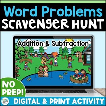 Digit Addition Subtraction With Regrouping Camping Scavenger Hunt