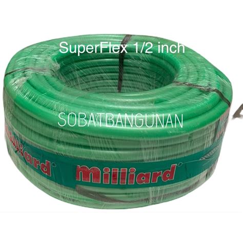 Jual SELANG AIR MILLIARD SUPERFLEX 1 2 INCH METALIK HARGA PER ROLL 50