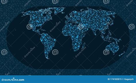 World Map With Vibrant Triangles Vector Illustration CartoonDealer