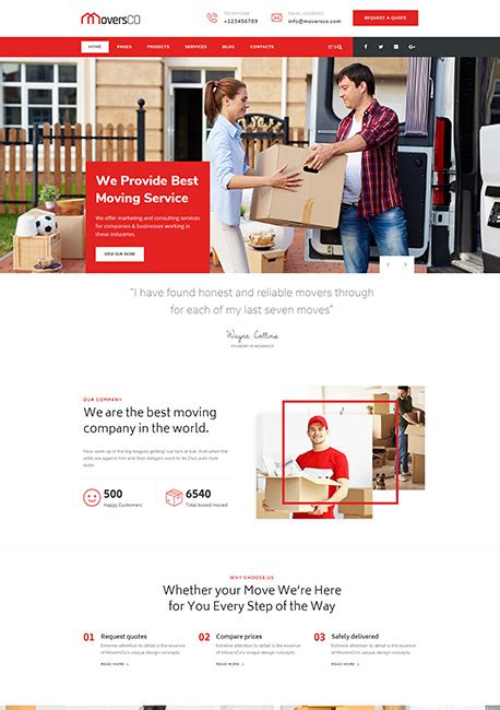 Moversco Intro Movers Relocation Transport Packers WordPress Theme