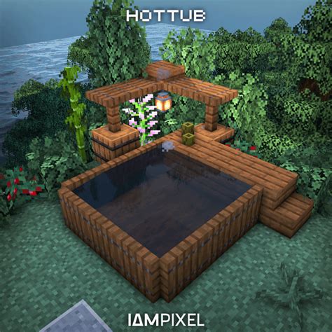 Hot Tub Design! 🛀 ( Tutorial in comments! ) | Minecraft houses, Cute ...