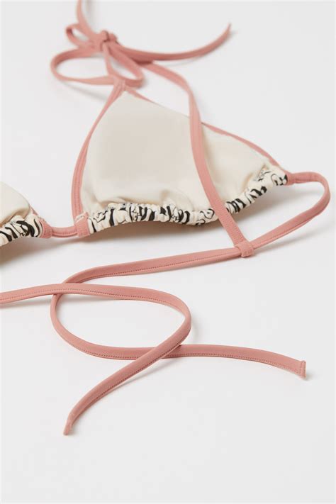 Padded Triangle Bikini Top Light Beige Love Ladies Handm Us