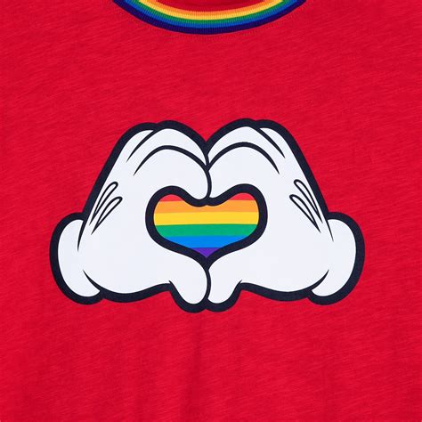 Mickey Mouse Heart Hands T Shirt For Adults Rainbow Disney Collection