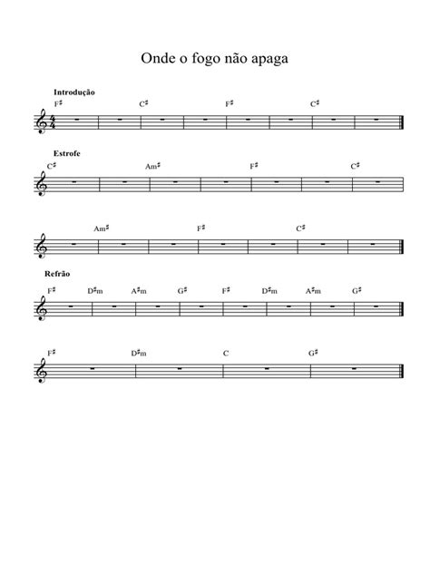 Onde O Fogo Não Apaga Cifra - Onde o Fogo Não Apaga - Partitura Completa | PDF
