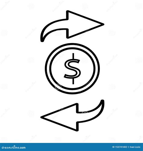 Money Flow Line Icon Stock Vector Illustration Of Management 153741402