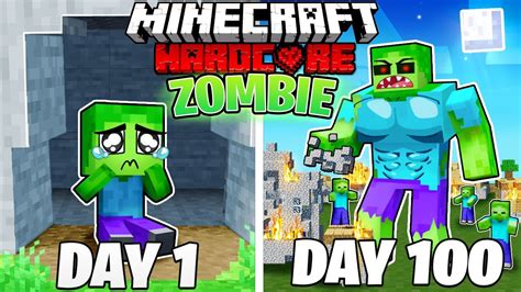 I Survived 100 DAYS As A ZOMBIE In HARDCORE Minecraft YouTube