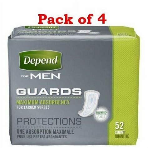 Depend Guards For Men 4 Pack Maximum Absorbency Comfort Flex Leak