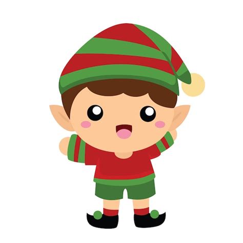 Premium Vector Cute Fantasy Christmas Elf Illustration Vector Clipart