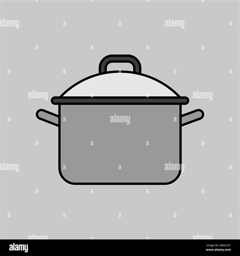 Saucepan Vector Grayscale Icon Cooking Pot Or Pan Sign Graph Symbol