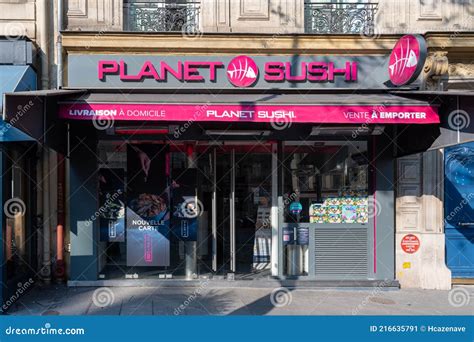 Exterior View Of A Planet Sushi Restaurant Paris France Editorial