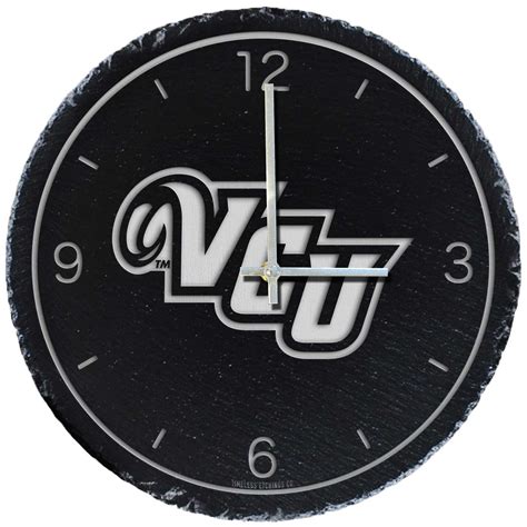 Black Vcu Rams 12 Slate Clock