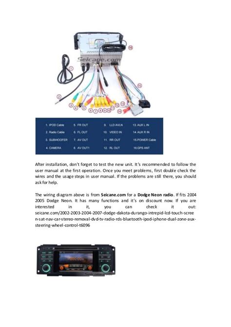 2005 Dodge Neon Radio Wiring Diagram