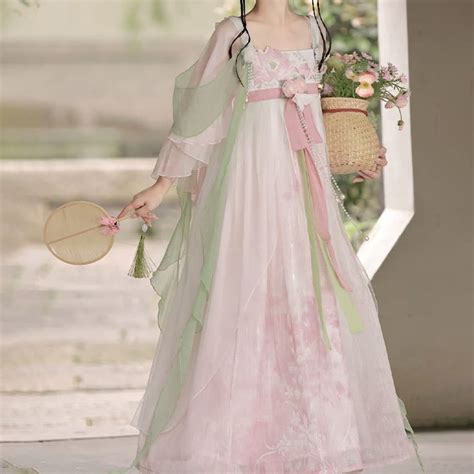 Floral Mesh Dress Hanfu Costume In 2024 Chinesische Kleidung