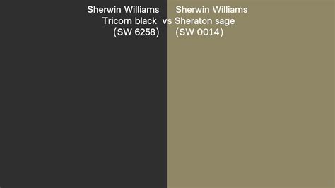 Sherwin Williams Tricorn Black Vs Sheraton Sage Side By Side Comparison