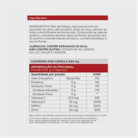 Maca Peruana 850mg 60 cápsulas Lavitte no Shoptime