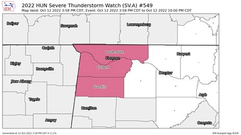 Cancelled Severe T Storm Watch Issued For Northwest Corner Of Alabama Until 10 Pm The Alabama