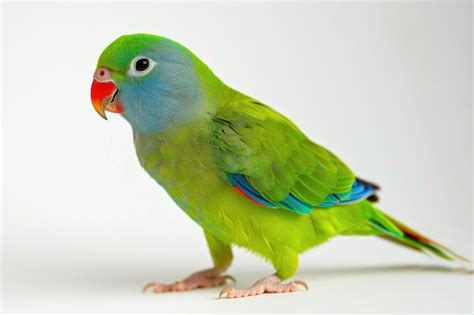 Premium Photo Pacific Parrotlet Male In Studio Isolated White