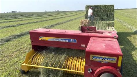 Baling 1st Cutting Hay With A 1969 Oliver 1750 And A Bc 5070 New Holland