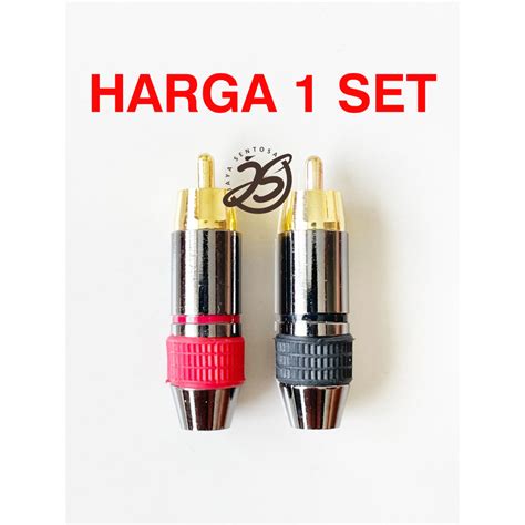 Jual Jack Rca Black Gold Set Sepasang Merah Hitam Jack Rca Male