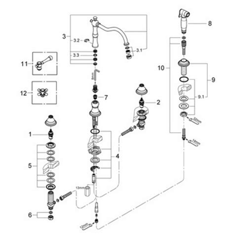 Grohe Kitchen Faucet Parts List Dandk Organizer