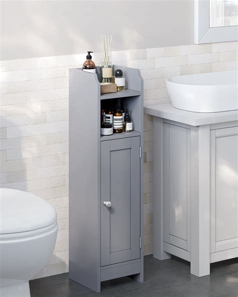 Meuble De Salle De Bain Avec Porte Et Étagères 20 X 18 X 80 Cm P X L