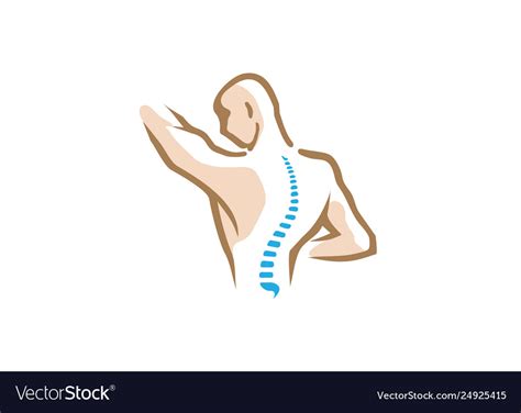 Creative person chiropractic logo Royalty Free Vector Image