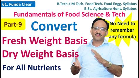 Moisture Content Dry Wet Basis Wet Basis Dry Basis Food