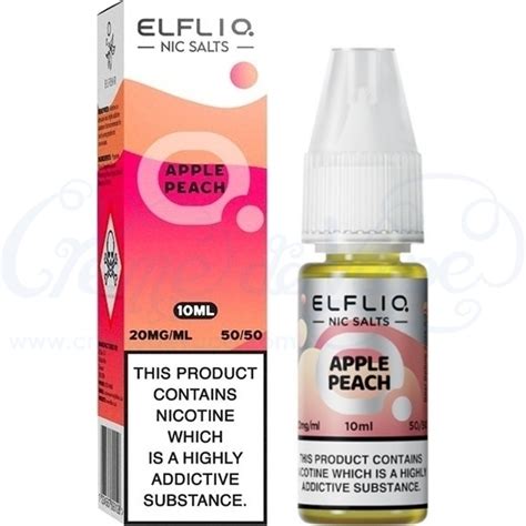 Apple Peach ELFLIQ Nic Salts E Liquid By Elfbar Creme De Vape