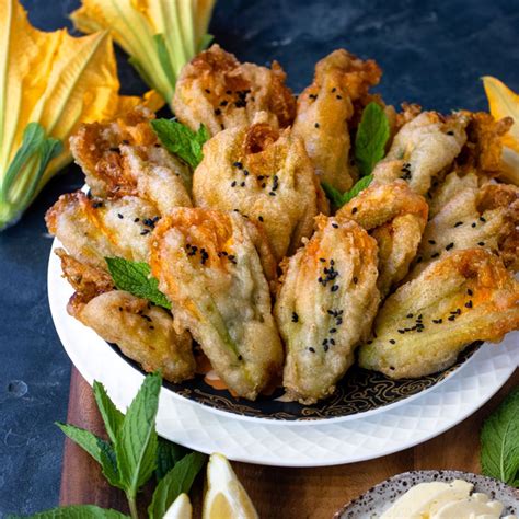 Eleni S Cypriot Battered Zucchini Flowers With Halloumi Recipe