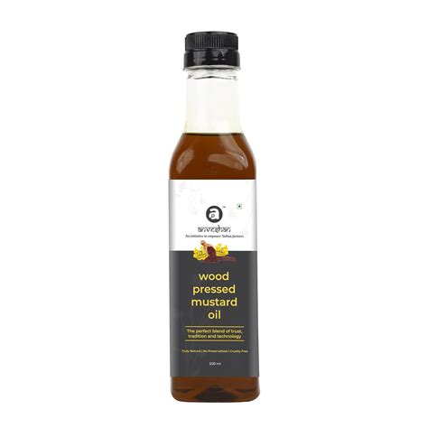 Anveshan Wood Pressed Black Mustard Oil 500ML Plastic Bottle