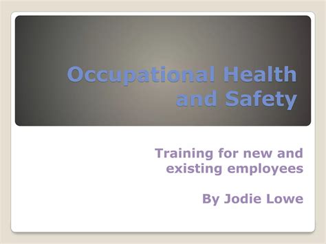 Occupational Health And Safety Powerpoint Presentation Ppt