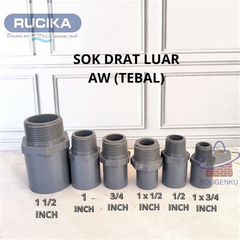 Jual Sok Drat Luar SDL PVC Pipa Rucika 1 Inch AW Shopee Indonesia