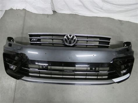 Zderzak Atrapa Grill Kratki Halogeny VW Tiguan II Przed Lift R Line