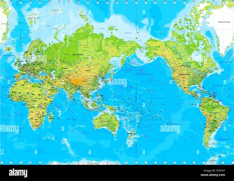 Mapa físico del mundo Fotografía de stock - Alamy