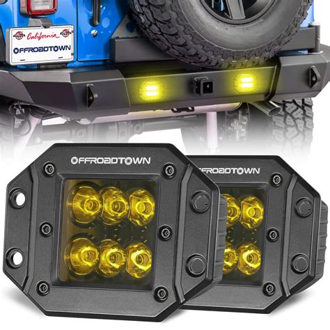 Flush Mount Led Pods Yellow Offroadtown W Cree Led Driving