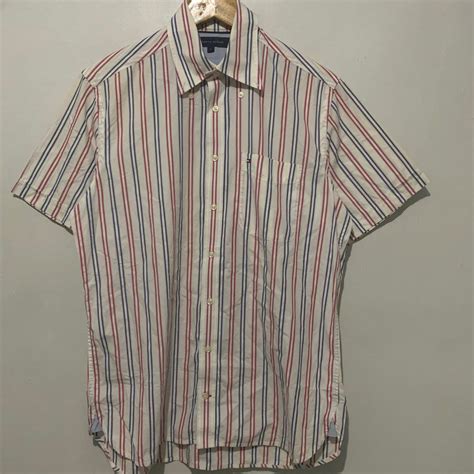 Tommy Hilfiger Striped Short Sleeve Polo White Men S Fashion Tops