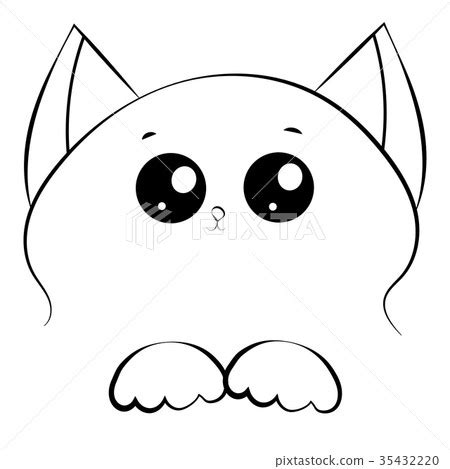 Cat Face Outline Drawing