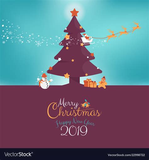Merry christmas greeting card with kids and santa Vector Image